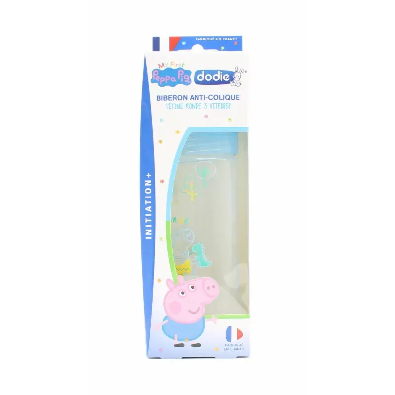 Dodie Biberon Anti-colique Initiation+ Peppa Pig +6m Bleu 330ml