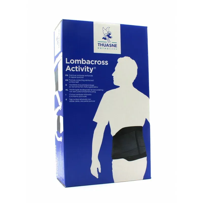 Thuasne Lombacross Activity Ceinture Lombaire Renforcée Noire H26cm Taille 6