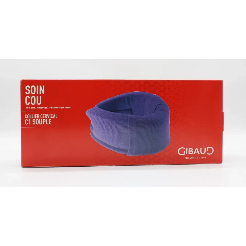 Gibaud Collier Cervical C1 Souple T2 H7cm Bleu