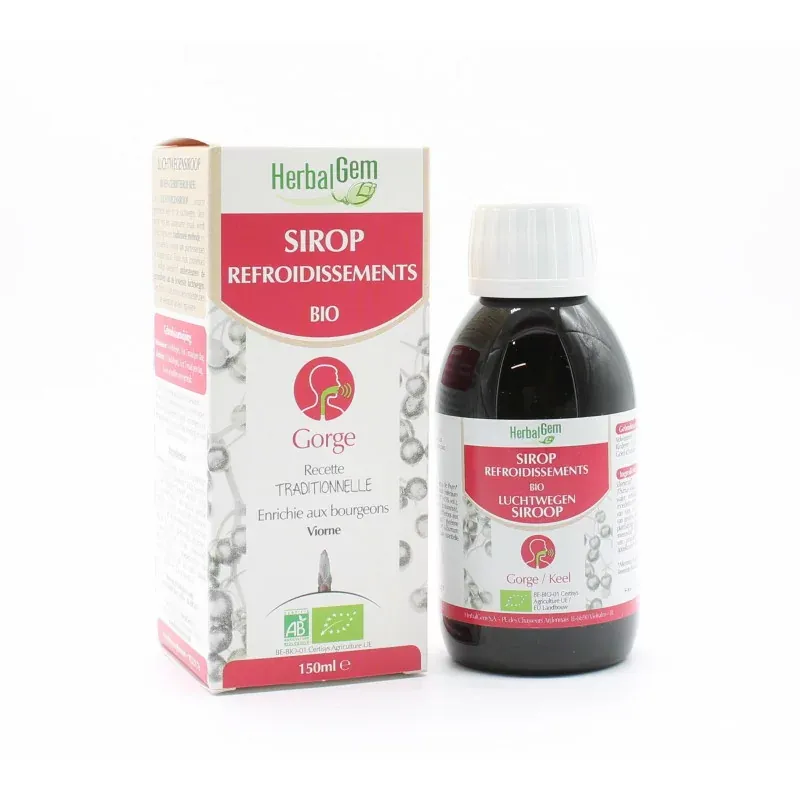 HerbalGem Sirop Refroidissements Bio 150ml