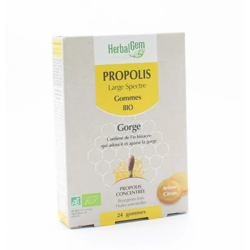HerbalGem Propolis Gommes Bio Gorge X24