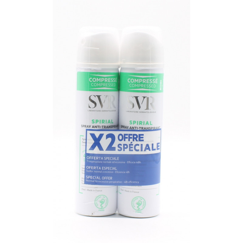 SVR Spirial Spray Anti-Transpirant 48h 2X75ml