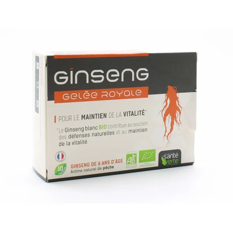 Santé Verte Ginseng Gelée Royale 10 ampoules