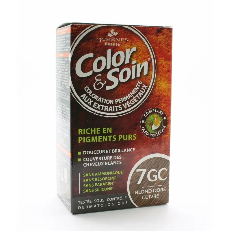 3 Chênes Color&Soin Coloration Permanente 7GC Blond Doré Cuivré