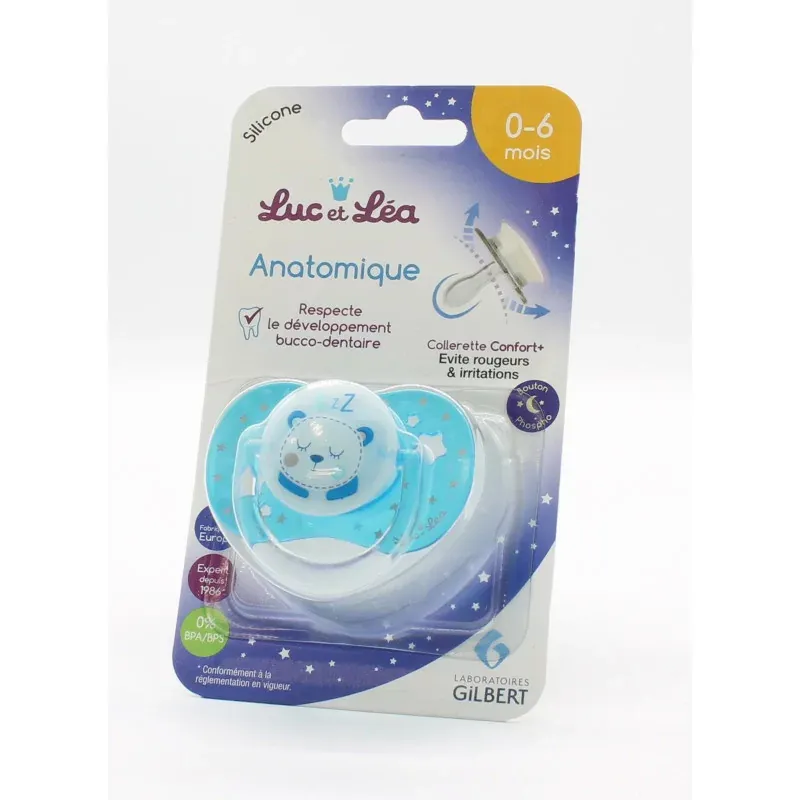 Luc et Léa Sucette Anatomique Nuit Panda 0-6 mois