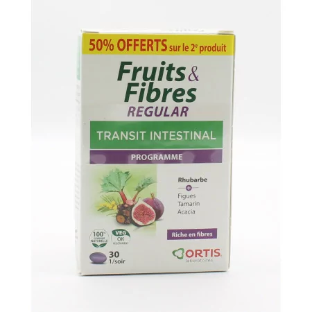 Fruits&Fibres Regular Transit Intestinal Programme 30 comprimés X2