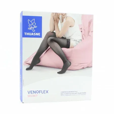 Thuasne Venoflex Secret Bas-cuisse de Compression Médicale T2N Noir