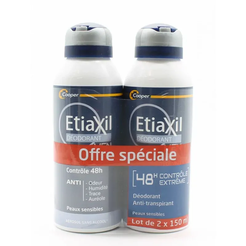 Etiaxil Déodorant Men Contrôle 48h 2X150ml