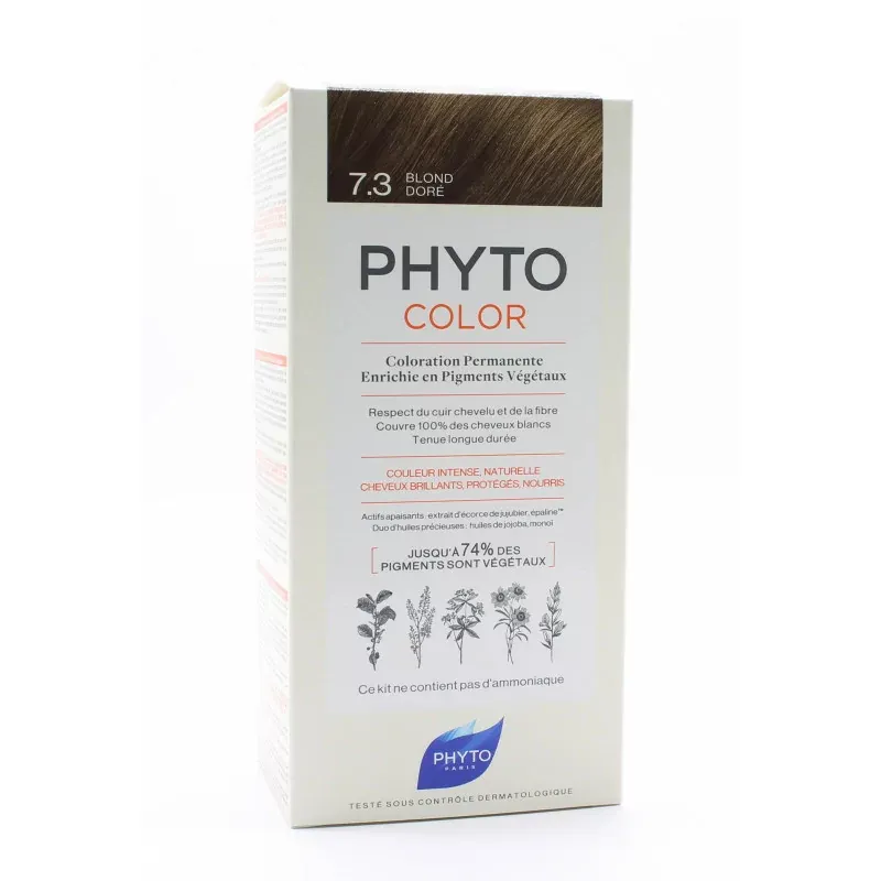 Phyto Color Kit Coloration Permanente 7.3 Blond Doré
