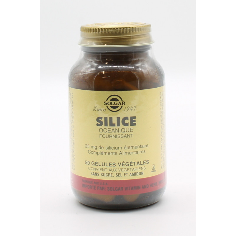 Solgar Silice Océanique Fournissant 25mg 50 gélules Solgar Silice Océanique Fournissant 25mg 50 gélules