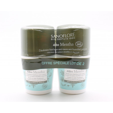 Sanoflore Déodorant Roll-On Mentha 48h 2X50ml