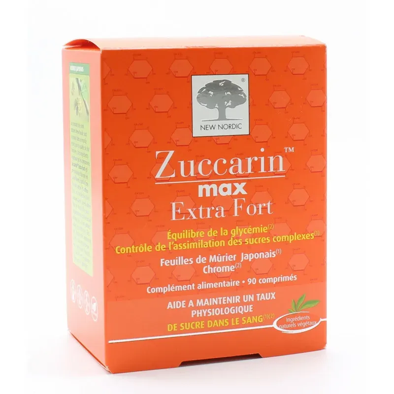 New Nordic Zuccarin Max Extra Fort 90 comprimés