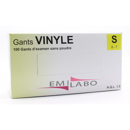 Emilabo Gants Vinyle sans poudre Taille S X100