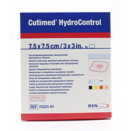 Cutimed HydroControl Pansement Régulateur 7,5cmX7,5cm X10