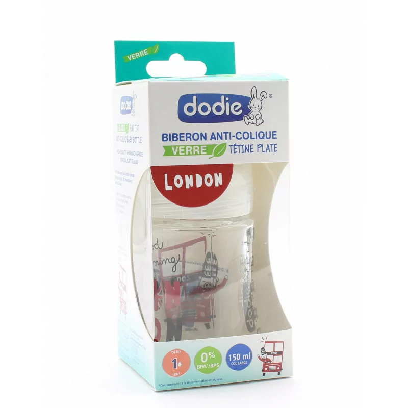 DODIE Biberon Sensation+ anti-colique tétine plate 0-6mois 150ml