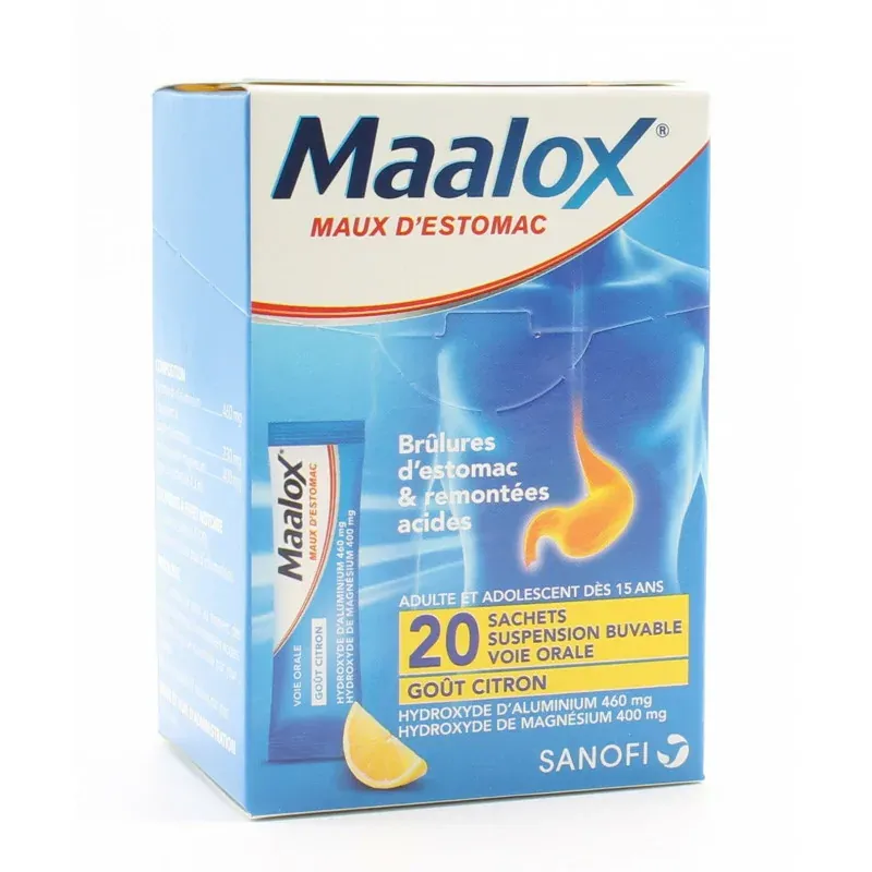 Maalox Maux d'Estomac Citron 20 sachets