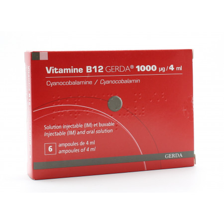 Vitamine B12 Gerda 1000µg 4ml 6 ampoules