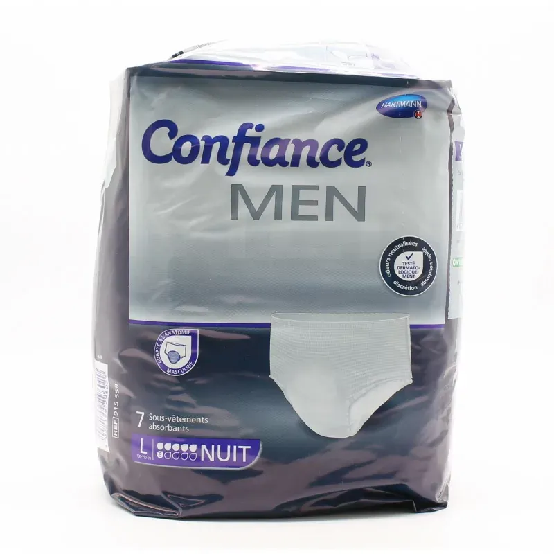 Confiance Men Sous-vêtements Absorbants Taille L Niveau 6 Nuit X7