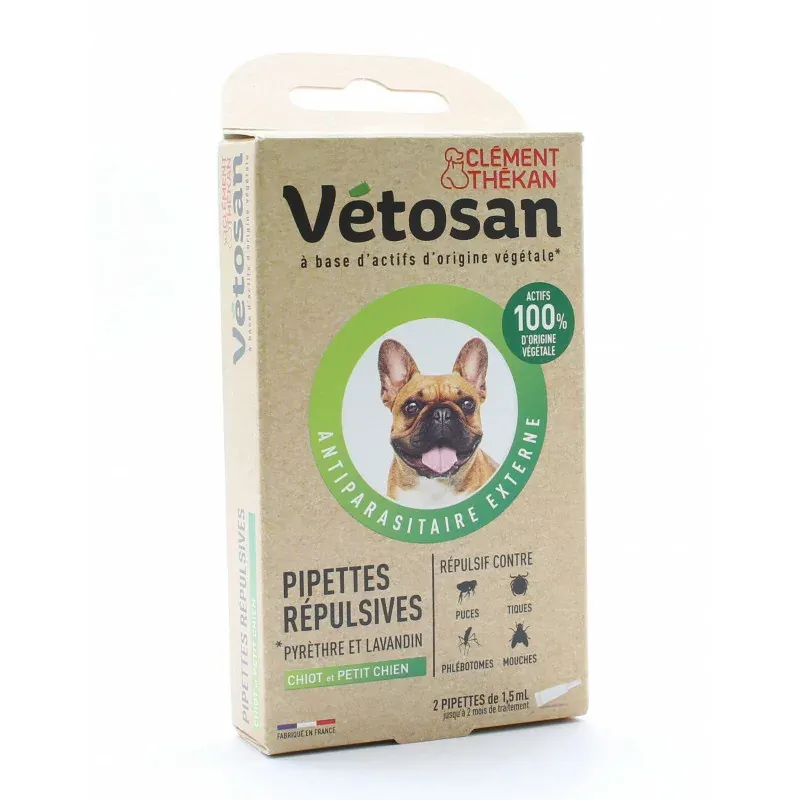 Vétosan Pipettes Répulsives Chiot et Petit Chien 2X1,5ml