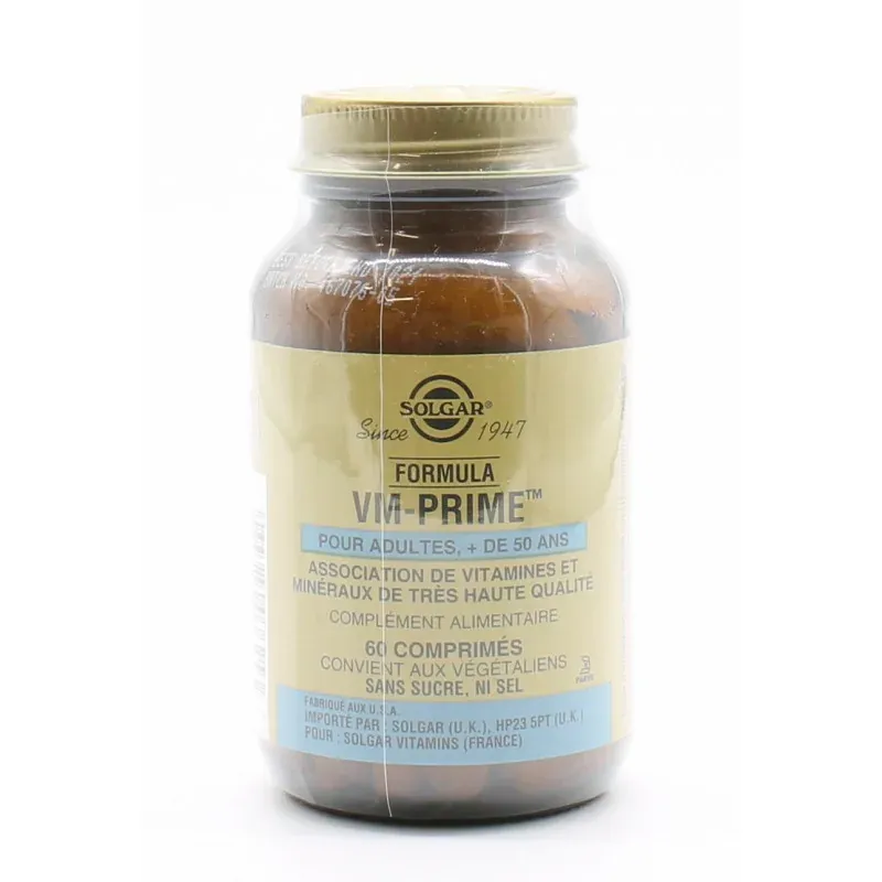 Solgar Formula VM-PRIME Adultes +50 ans 60 comprimés Solgar Formula VM-PRIME Adultes +50 ans 60 comprimés