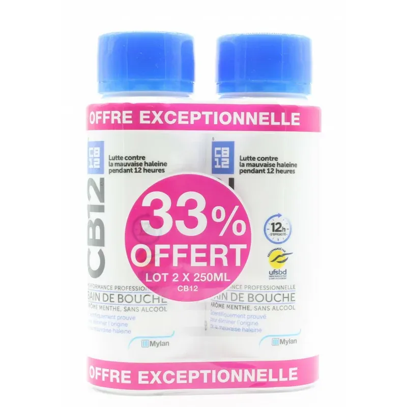 CB12 Bain de Bouche Menthe 2X250ml