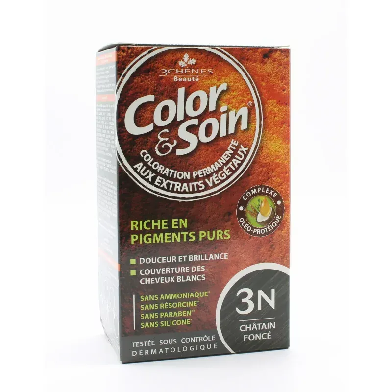 3 Chênes Color&Soin Coloration Permanente 3N Châtain Foncé - Univers Pharmacie