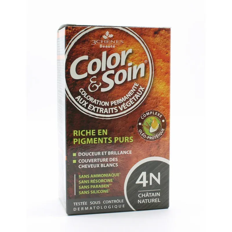 3 Chênes Color&Soin Coloration Permanente 4N Châtain Naturel