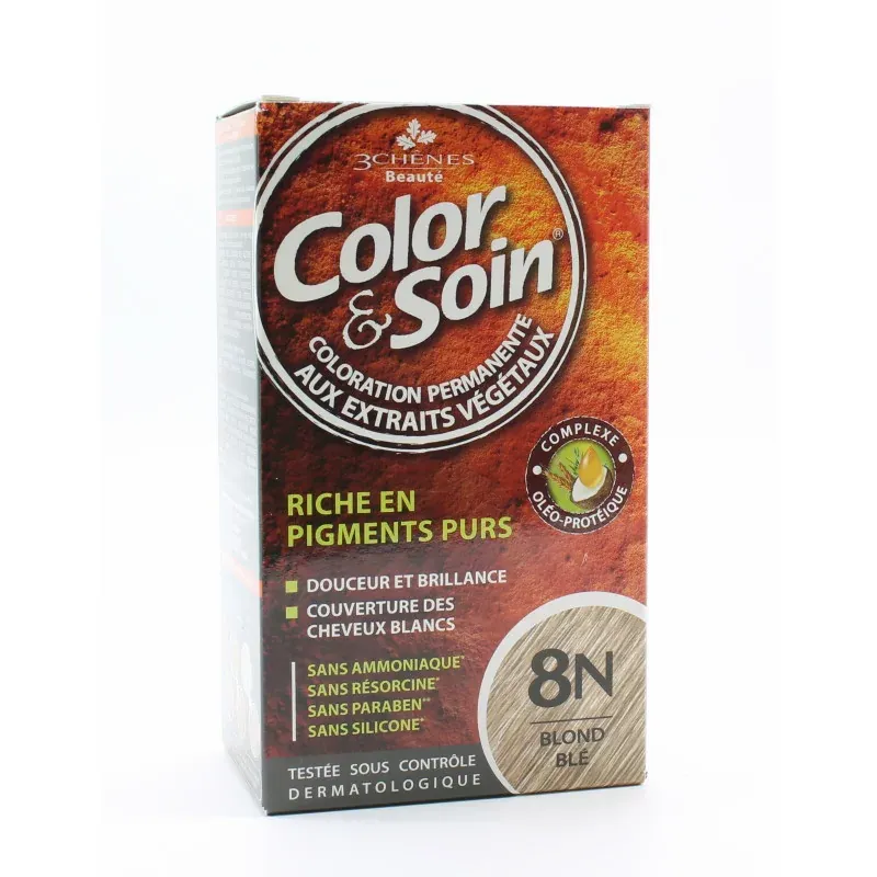 3 Chênes Color&Soin Coloration Permanente 8N Blond Blé 3 Chênes Color&Soin Coloration Permanente 8N Blond Blé