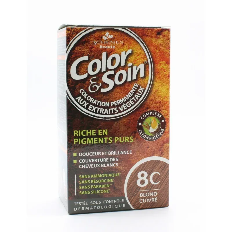 3 Chênes Color&Soin Coloration Permanente 8C Blond Cuivré