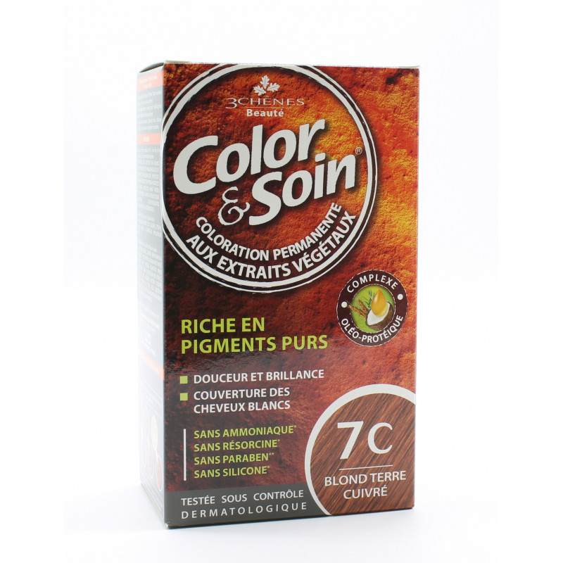 3 Chênes Color&Soin Coloration Permanente 7C Blond Terre Cuivré 3 Chênes Color&Soin Coloration Permanente 7C Blond Terre Cuivré