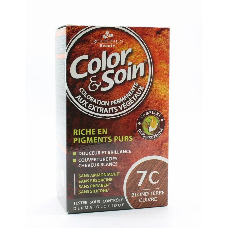 3 Chênes Color&Soin Coloration Permanente 7C Blond Terre Cuivré