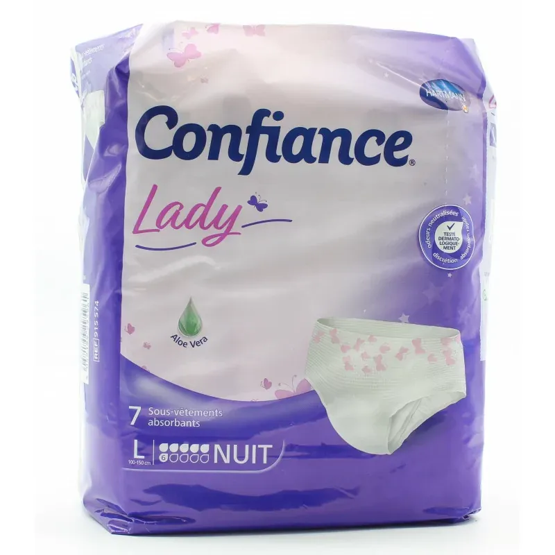 Confiance Lady Sous-vêtements Absorbants Nuit L 6 gouttes X7