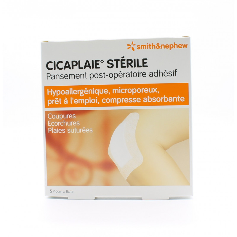 Cicaplaie Stérile Pansement Post-opératoire 10X8cm X5 - Univers Pharmacie