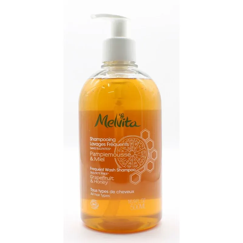 Melvita Shampooing Lavages Fréquents Pamplemousse & Miel Bio 500ml