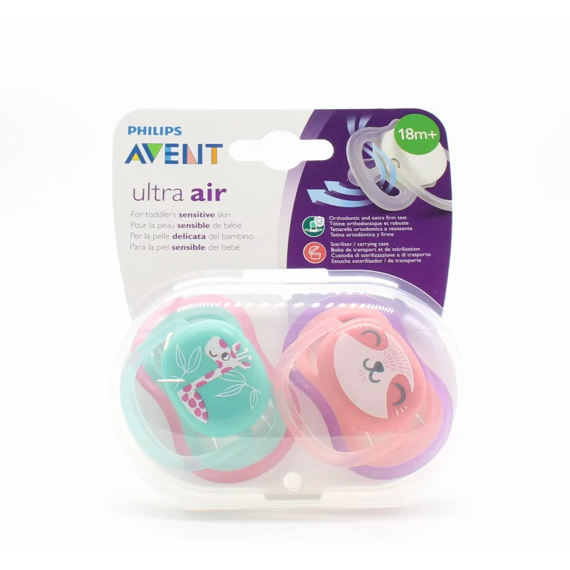 Philips Avent Ultra Air Sucette 18M+ Girafe X2