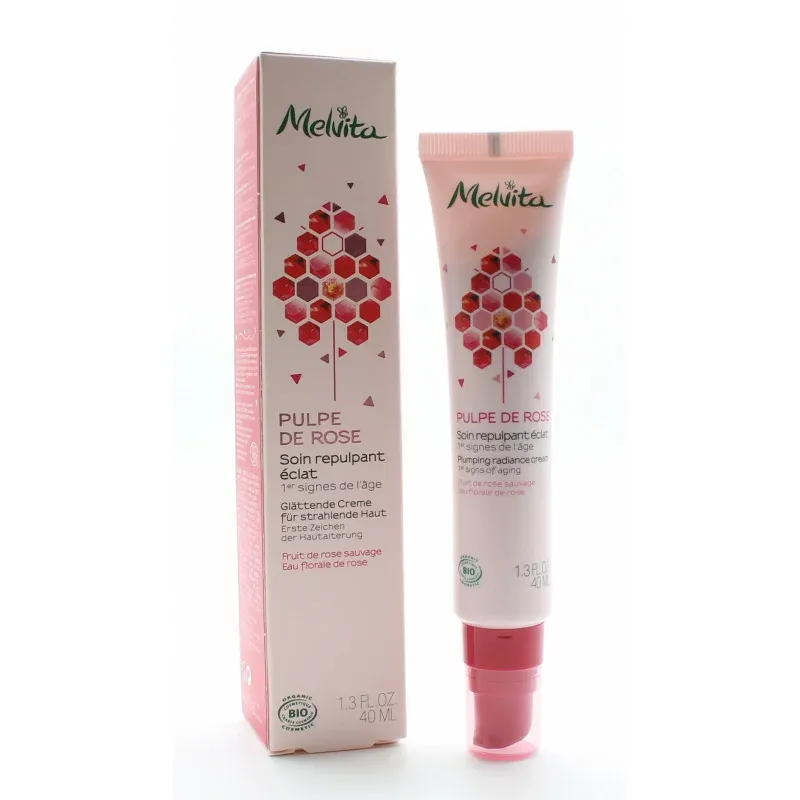 Melvita Pulpe de Rose Soin Repulpant Éclat Bio 40ml