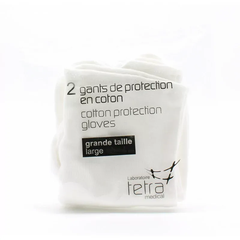 Tetra Gants de Protection en Coton Large X2