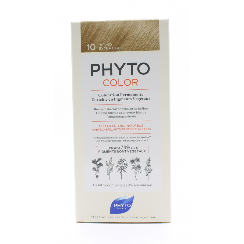 Phyto Color Kit Coloration Permanente 10 Blond Extra Clair Phyto Color Kit Coloration Permanente 10 Blond Extra Clair
