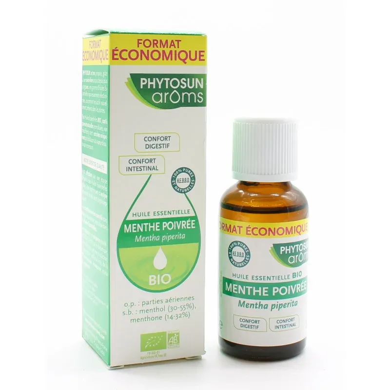 Phytosun Arôms Huile Essentielle Menthe Poivrée Bio 30ml - Univers Pharmacie