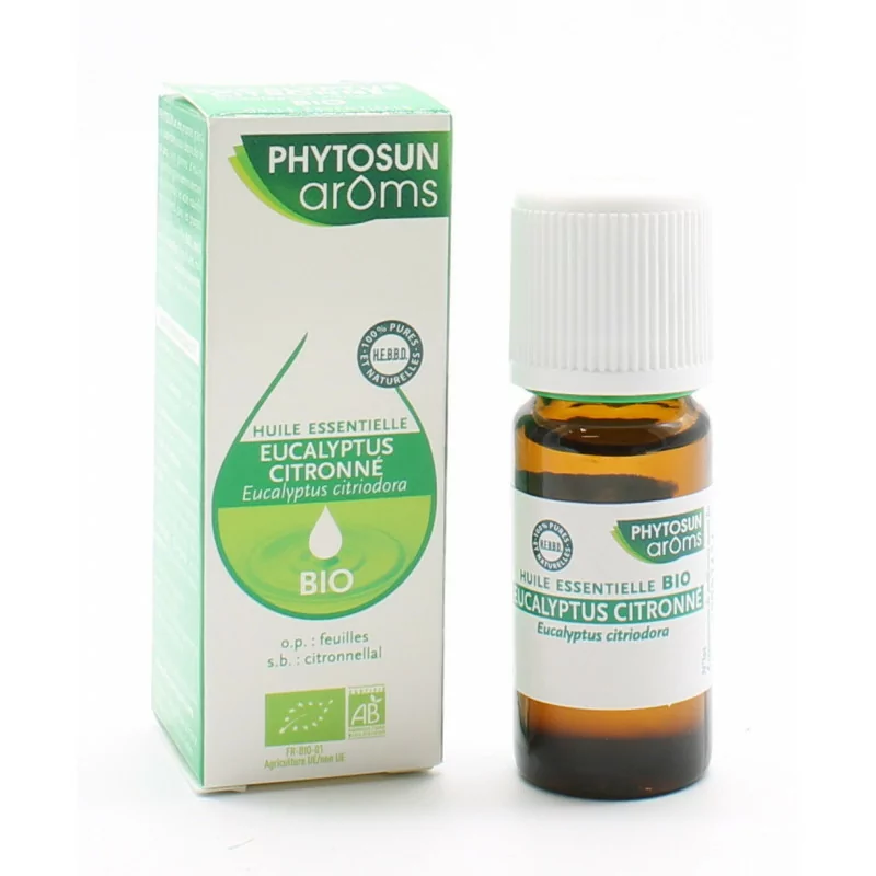 Huile essentielle Eucalyptus citronné BIO Phytosun Arôms - Flacon de 10 ml