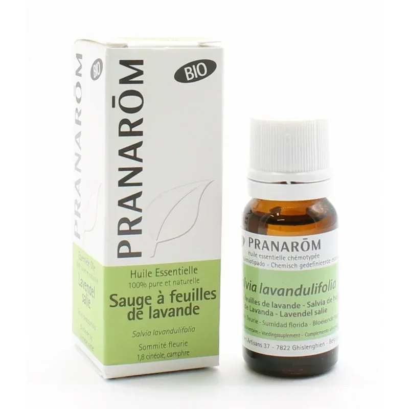Pranarôm Huile Essentielle Sauge à Feuilles de Lavande Bio 10ml