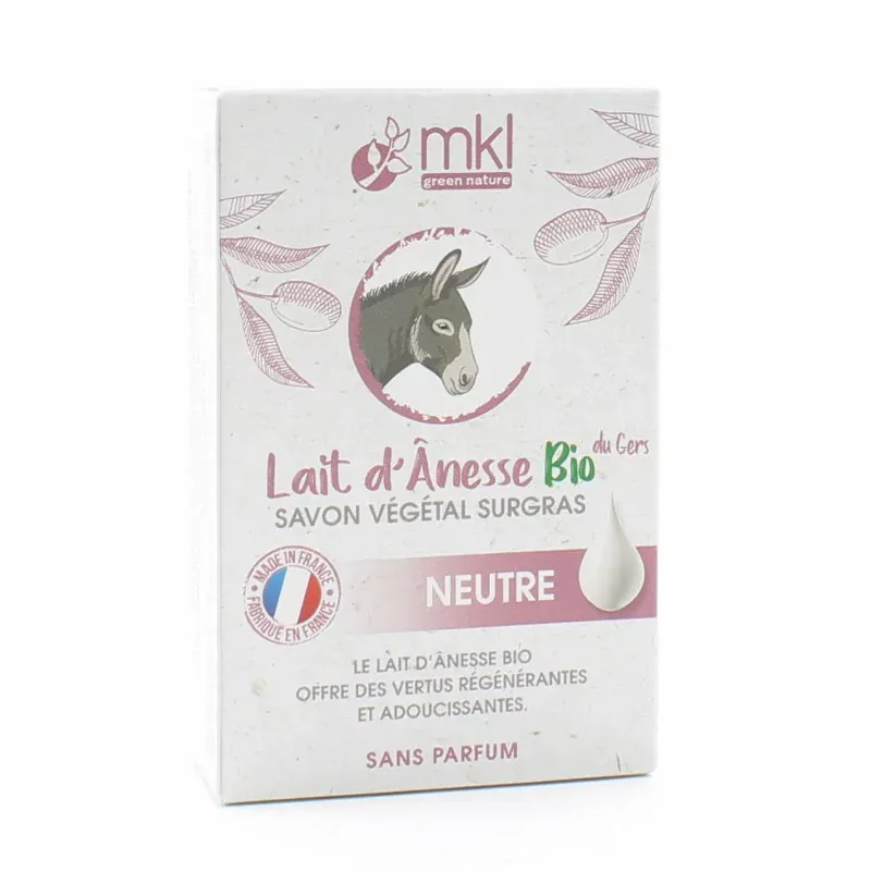 MKL Lait d'Ânesse Bio Savon Végétal Surgras Bio Neutre 100g
