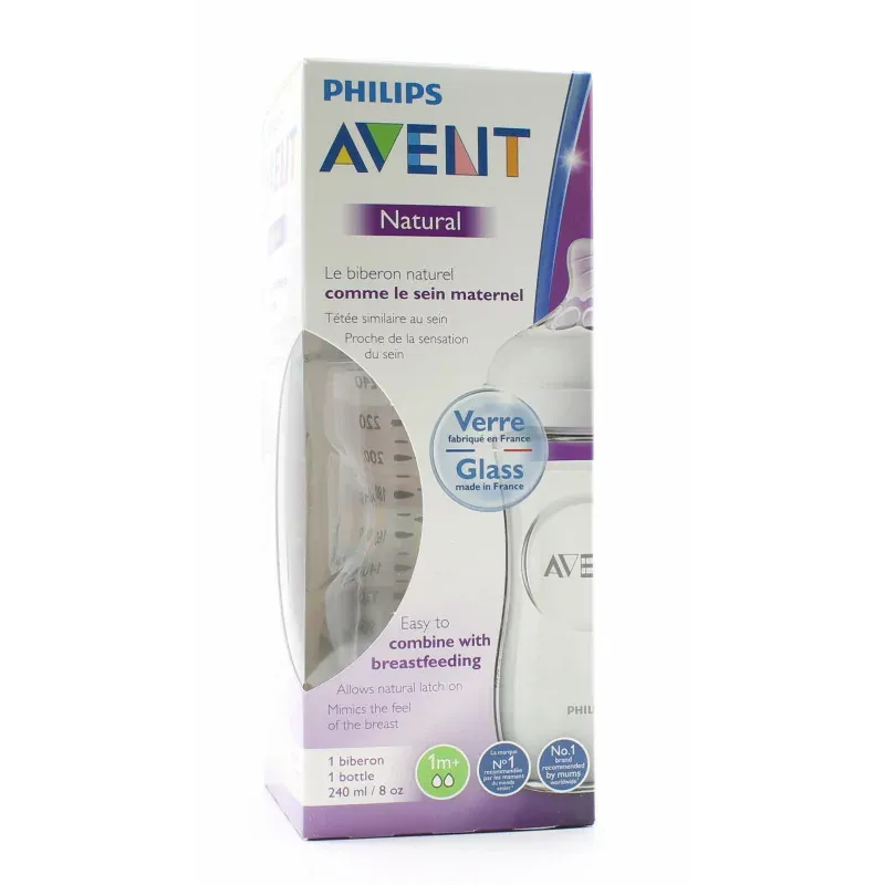 Philips Avent Natural Biberon Verre 1M+  240ml