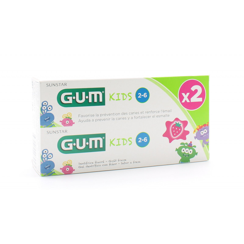GUM Dentifrice Kids 2-6 ans 2X50ml GUM Dentifrice Kids 2-6 ans 2X50ml