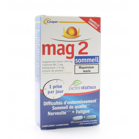 Mag 2 Sommeil Magnésium Marin 30 comprimés