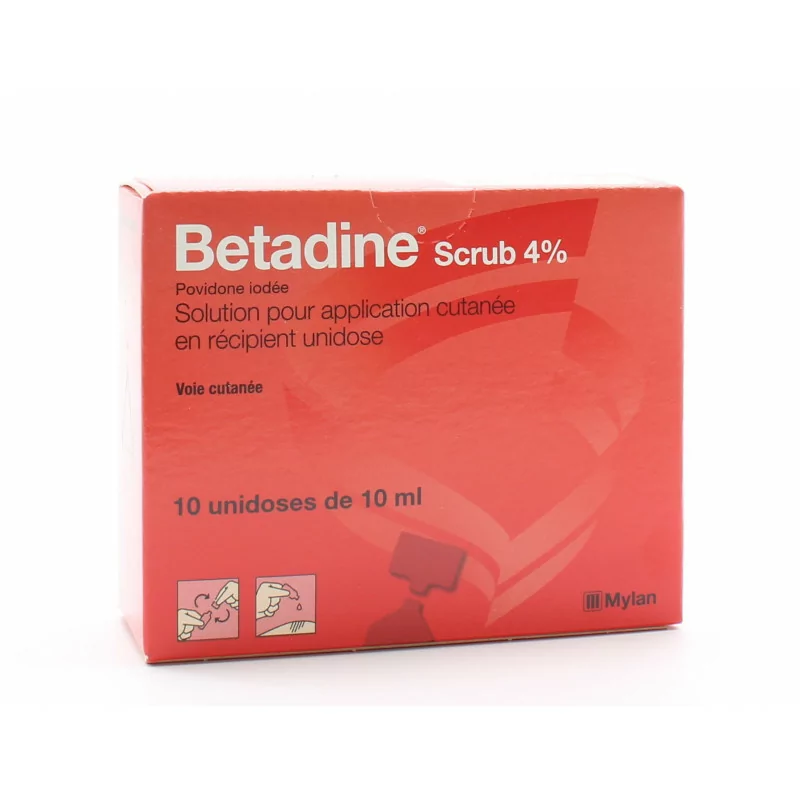 Betadine Scrub 4% 10 unidoses|Univers Pharmacie