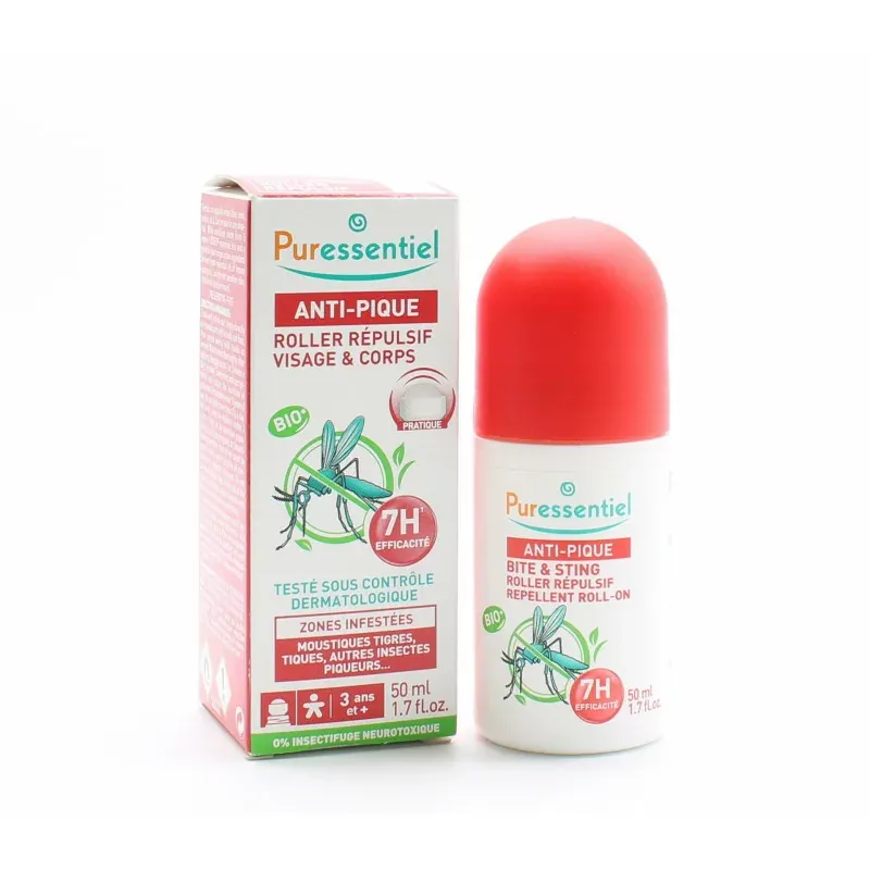 Puressentiel Anti-pique Roller Répulsif Visage et Corps 50ml