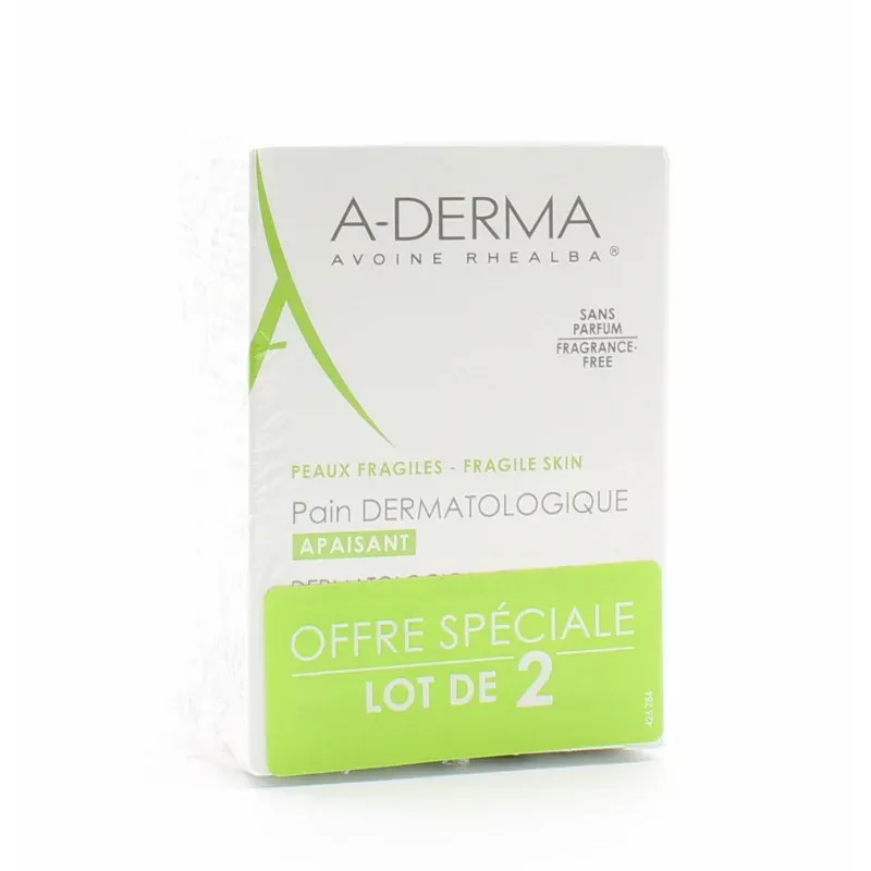 A-Derma Pain Dermatologique Apaisant 2X100g