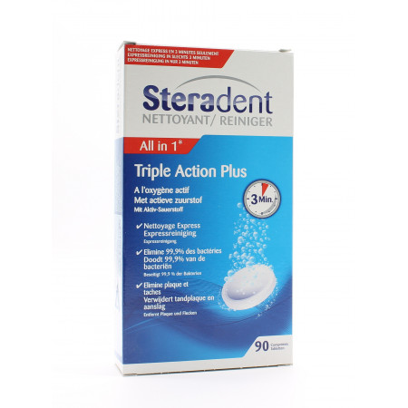Steradent Nettoyant Triple Action Plus 90 Comprimés