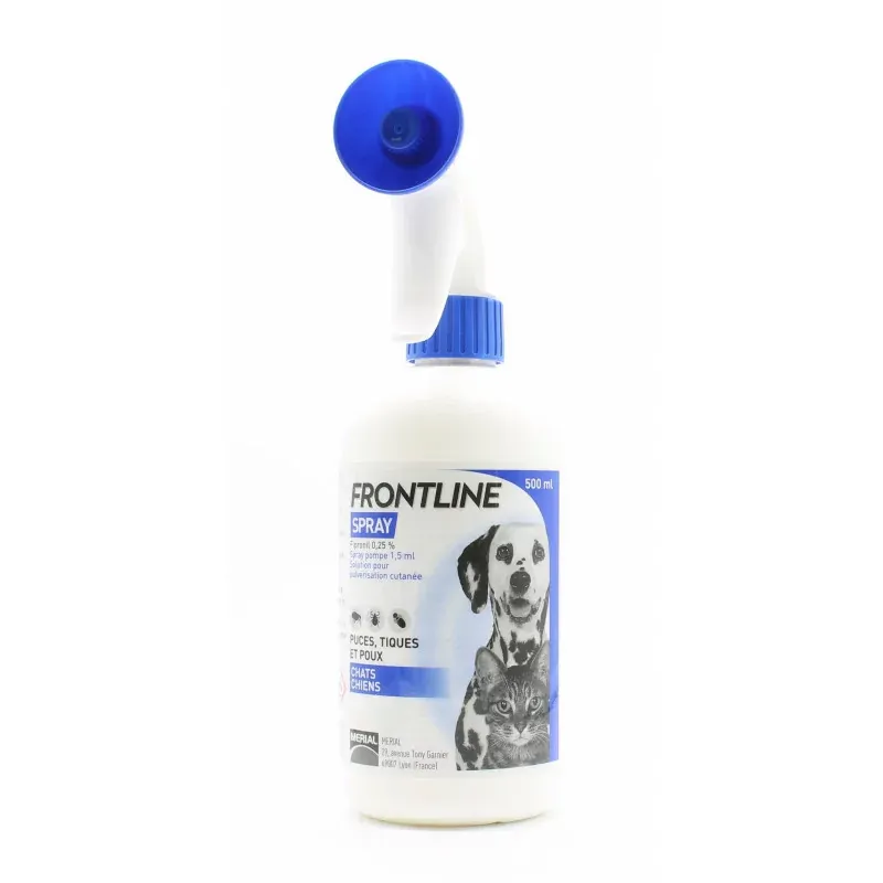 Frontline Spray Chats Chiens 500ml - Univers Pharmacie